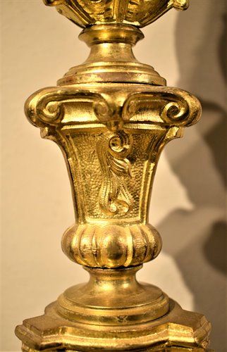 Paire candelabre Louis XV  - Bronze doré